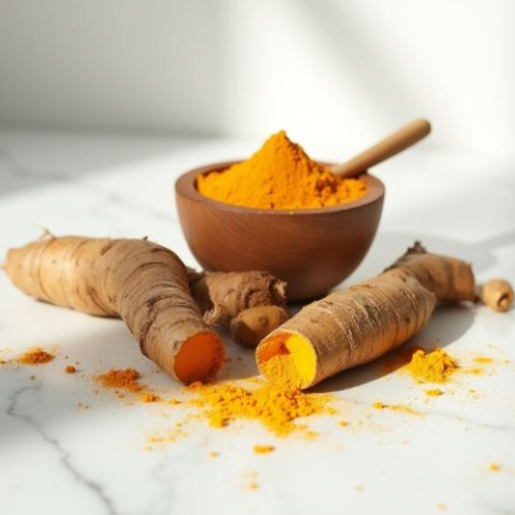 Raiz e pó de cúrcuma